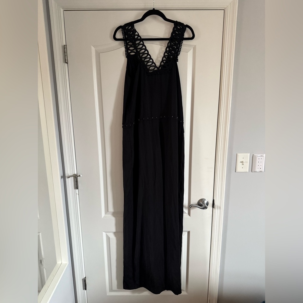 NWT Ramy Brook Black Embellished Halter Jumpsuit